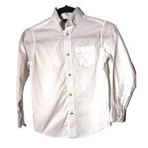 Tommy Hilfiger Boys Button Down White Shirt Size 8 School Uniform Church Wedding